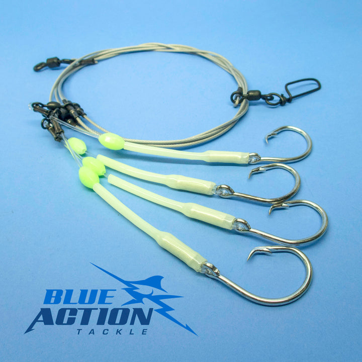 Deep Drop Rigs with Coated Cable - Glow Sleeve